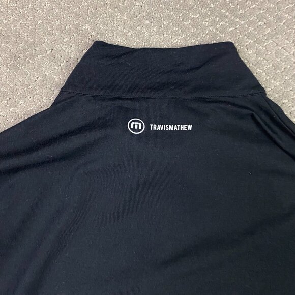 Travis Mathew 1/4 Zip Pullover Men's Large Black Lightweight Stretch Base Layer - Picture 8 of 11